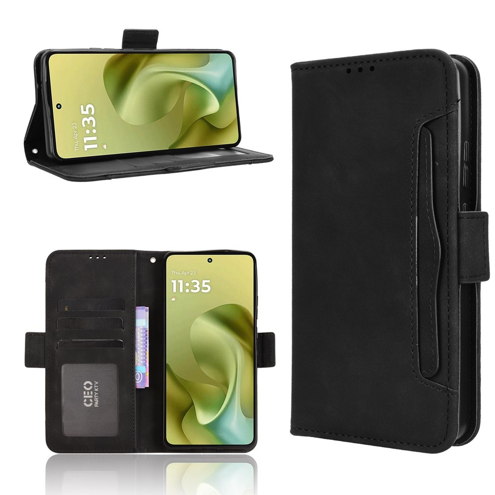 Nhiều Khe Cắm Thẻ Vỏ Cho Motorola Moto G86 Power / G86 5G Ví Da PU Từ Khóa Lật Bao Đựng Thẻ Đứng