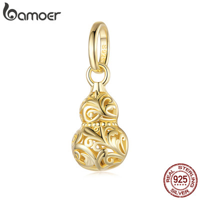 Mặt dây chuyền và vòng tay charm bạc 925 vàng hồng may mắn, phù hợp làm quà tặng cho nữ