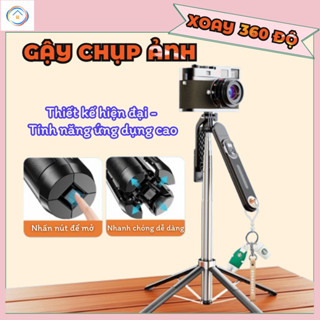  Gậy Chụp Ảnh 4 Chân P510 Thế Hệ Mới - Có Đèn Led Trợ Sáng - Nút Bluetooth Điều Khiển Từ Xa 