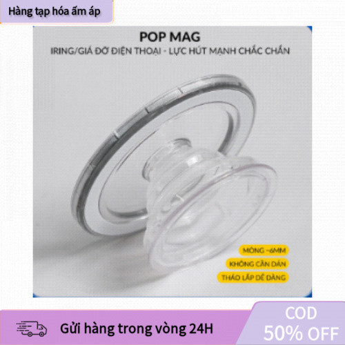 [COD] Giá đỡ Magsafe Popsocket trong suốt gập gọn, dùng cho iPhone, máy đọc sách, lực hít từ tính mạ