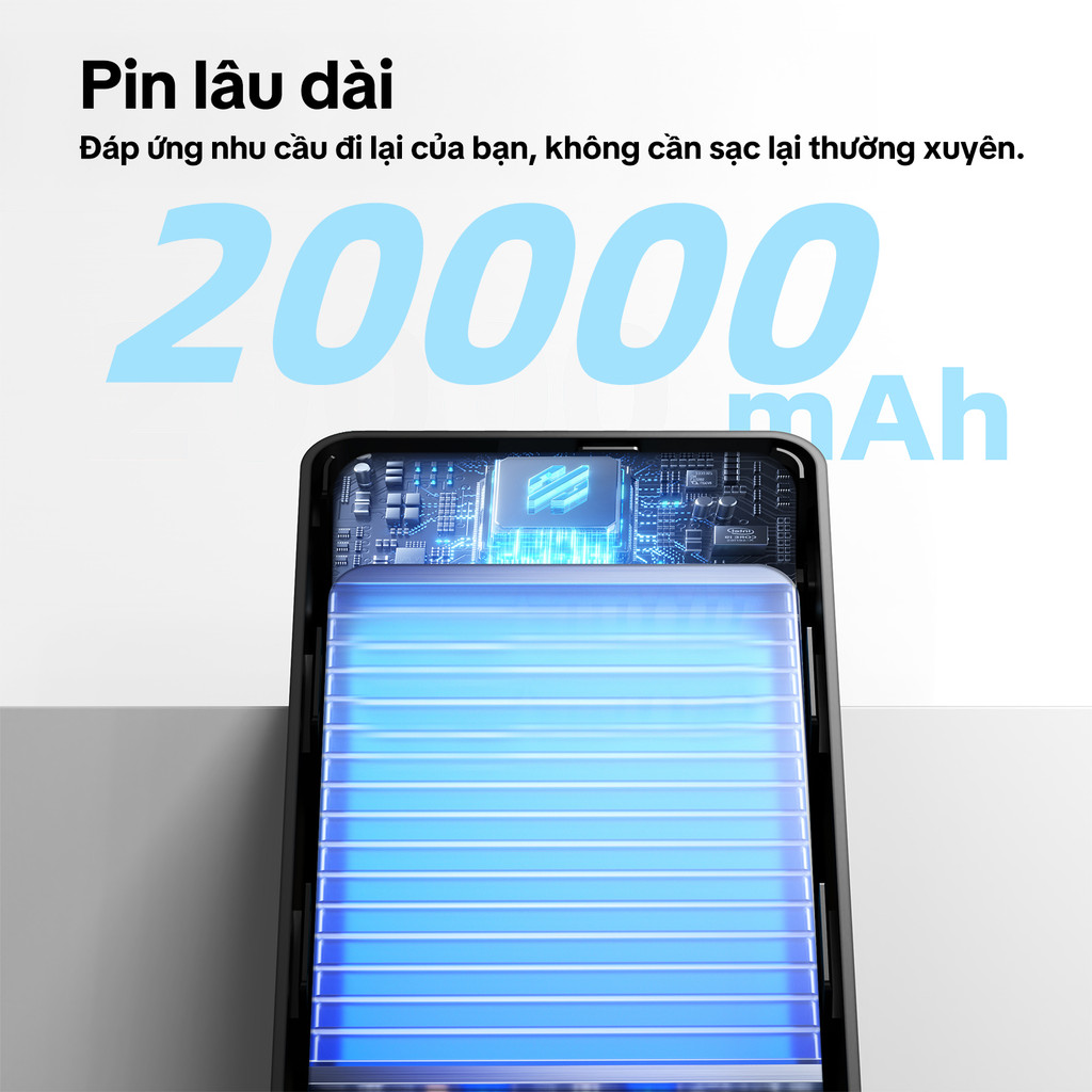 GOOJODOQ 20000mAh Power Bank Sạc nhanh USB Sạc Đèn LED di động 22,5W cho quạt điện thoại Pad | BigBuy360 - bigbuy360.vn