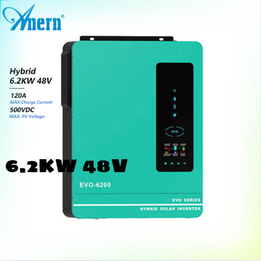 Biến Tần  hỗn hợp NLMT EVO Hybrid Solar Inverter Anern EVO-6200W/48V.Hệ 48v CÔNG SUẤT 6.2KW - hàng c