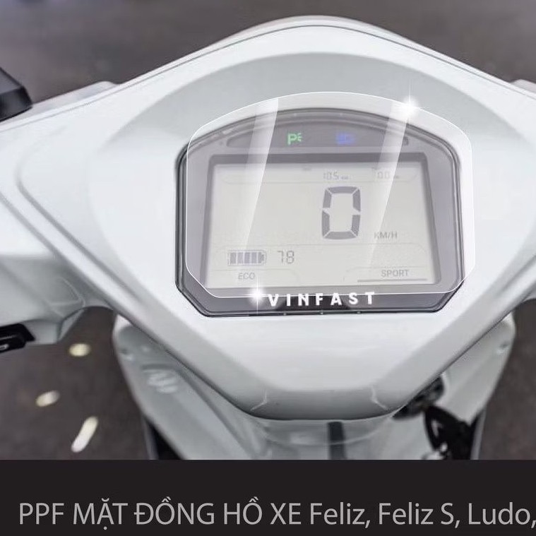 Bộ 2 tấm Miếng Dán PPF Bảo Vệ Mạt Đồng hồ Xe Vinfast Feliz, Feliz S, Ludo, impes -Pskin-T-Home&More 