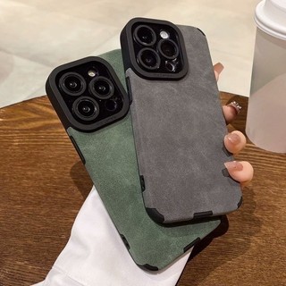  Ốp Điện Thoại Da Cừu Da Cừu Sang Trọng Cho iPhone 17 16 15 14 13 12 11 Pro Max 7 8 Plus XR X XS Max Bảo Vệ Ống Kính Mờ Mềm Da Lộn Chống Sốc Ốp Lưng 