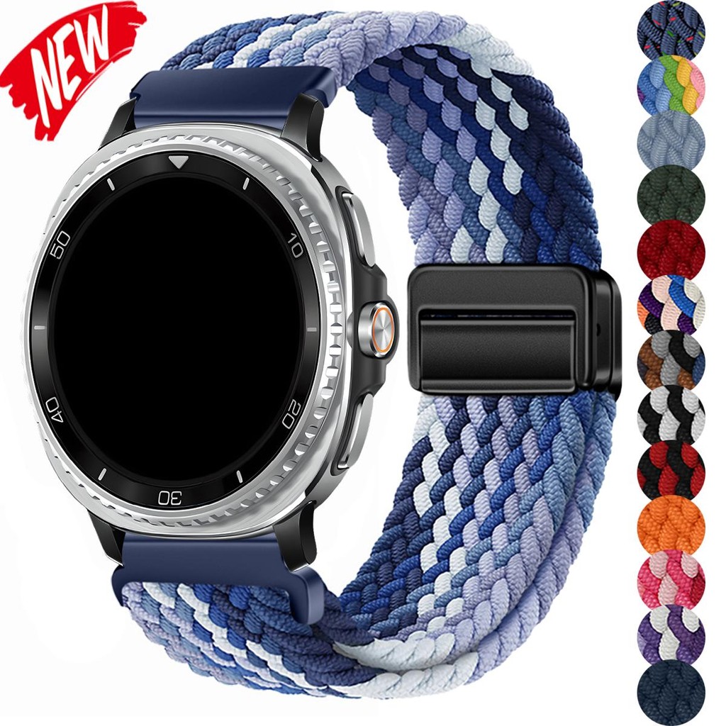 Dây Nylon bện cho Samsung Galaxy Watch 8 / 8 Classic 46mm 40 / 44mm Khóa từ tính cho Galaxy Watch 8 