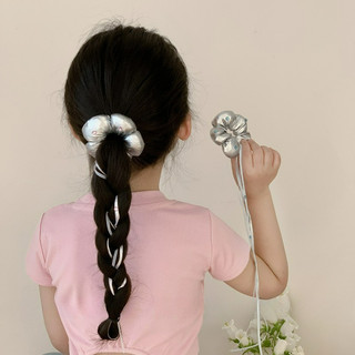 Bling Hình Hoa Tóc Dây Scrunchies Đuôi Ngựa Dây Buộc Tóc Phụ Kiện Tóc Cho Trẻ Em Trẻ Em