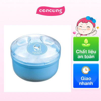 Hộp bông đựng phấn rôm KUKU KU5304 cho bé - màu xanh