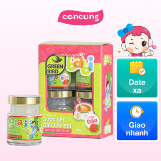  Lốc Green Bird - Babi Nước Yến Cho Trẻ Em Hương Dâu -  4 hũx72gr  