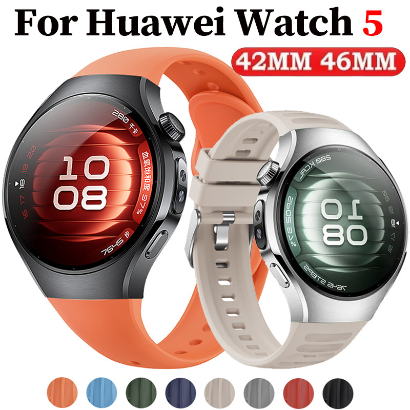 Không Khoảng Cách Dây Đeo Đồng Hồ Silicon Mềm Cho Huawei Watch 5 46MM Thể Thao Bnad Vòng Tay Cho Hua