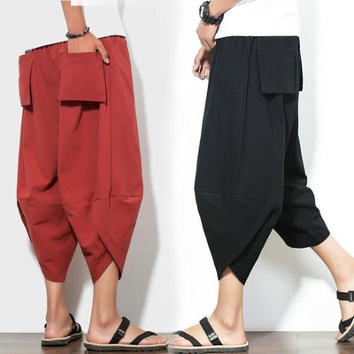 Quần Đi Biển Nam Dáng Rộng, Style Á Đông, Mẫu Rộng Thoáng Khí LY89