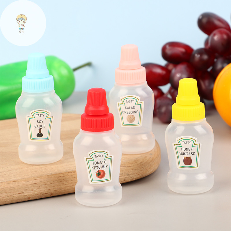 Mod 4 Cái / bộ Mini Nước Sốt Cà Chua Mật Ong Hộp Đựng Salad Chai Di Động Lọ Nước Sốt Bảo Quản Hộp Cơm Trưa Hộp Đựng Đồ VN