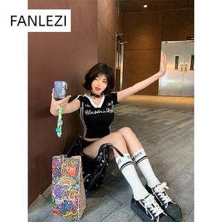  FANLEZI áo phông áo thun nữ croptop baby tee Trendy Phong cách xu hướng Fashion WCS247020R 28Z240709