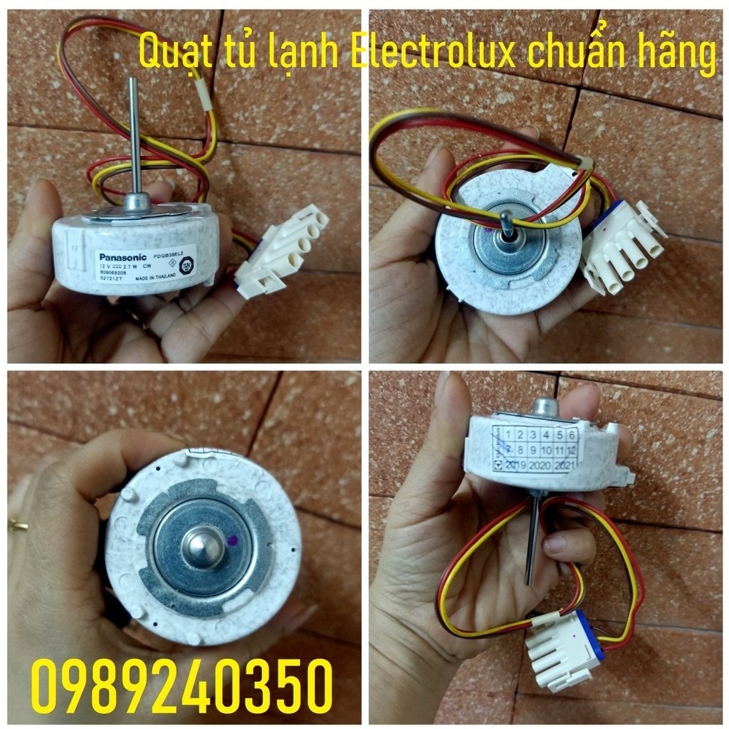 Quạt sứ tủ lạnh Electrolux chính hãng Panasonic 12V 3 dây mới