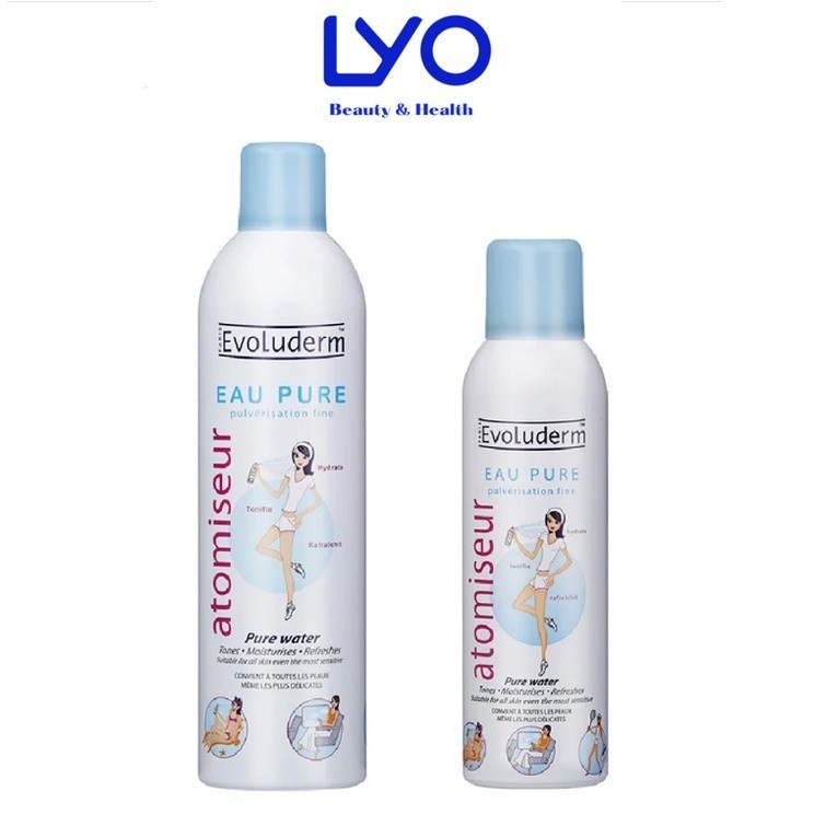 Xịt Khoáng Cấp Ẩm, Làm Dịu Da Evoluderm Atomiseur Eau Pure Water Pháp 150ml & 400ml