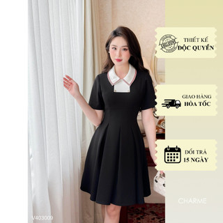 Váy nữ dáng xòe phối cổ đức Charme 403009