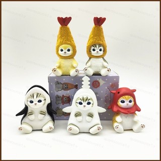 Squar1 5 Chiếc Mifusand Mèo Nhân Vật Hành Động Chiên Tôm Mèo Cá Mập Mèo Bạch Tuộc Mèo Mô Hình Búp Bê Đồ Chơi Cho Kdis Quà Tặng Trang Trí