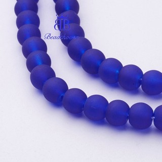 1 Dây Thủy Tinh Trong Suốt Hạt Dây Mờ Tròn Xanh 6mm Lỗ: 1.3 ~ 1.6mm khoảng 140 Cái / sợi 31.4 inch
