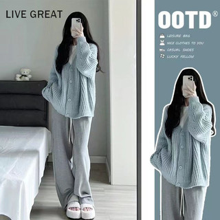 Live GREAT Áo len nữ dệt kim cardigan Nhật Bản và Hàn Quốc dáng rộng thời trang giản dị phong cách đại học