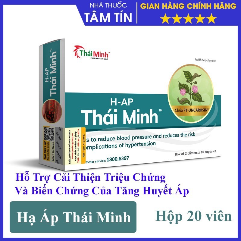 [CHÍNH HÃNG ] H-Ap Thái Minh / Hạ Áp Thái Minh – Hỗ Trợ Cải Thiện Triệu Chứng Và Biến Chứng Của Tăng Huyết Áp