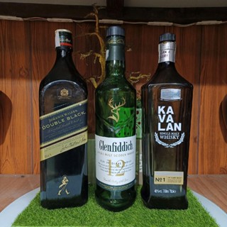 Combo 3 vỏ chai rượu ngoại dáng cao Macallan, Glenfiddich Decor Phòng Trang Trí Nhà Cửa (Chai rỗng)