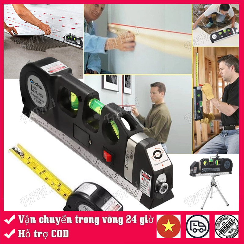 【Giá sỉ】Thước đo Nivo Laze - thước đo đa năng laser Đa Năng F2018 Fixit Laser Levelpro3 2 Tia Dọc Ng