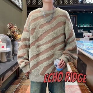 Áo len in hình chồn ngựa vằn kiểu Mỹ Retro lười biếng dệt kim cao cấp