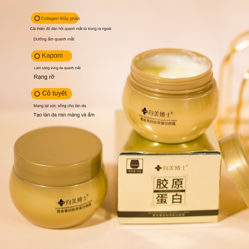 Kem dưỡng mắt Collagen 50g Cải thiện quầng thâm, chống nhăn và làm sáng nếp nhăn quanh mắt Sản phẩm chăm sóc da dành cho nữ