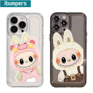 ibumpers Ốp Lưng iPhone Cute Couple Labubu họa tiết Ốp điện thoại Trong Suốt TPU Silicone Mềm Chống Sốc Cho Iphone 15 14 12 13 11 Pro Max IP 7 8 Plus Iphon X XS XR