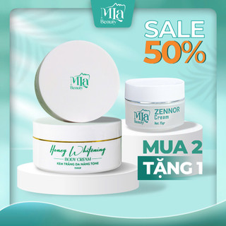 Combo 2 Kem body tặng kem face dưỡng trắng chuyên sâu, make up nâng tone cấp ẩm Mla Beauty