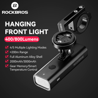 [Đóng gói bởi Shopee] Rockbros Đèn Xe Đạp Chống Mưa USB Sạc LED 2000mAh MTB, Đèn Trước Nhôm Siêu Nhẹ