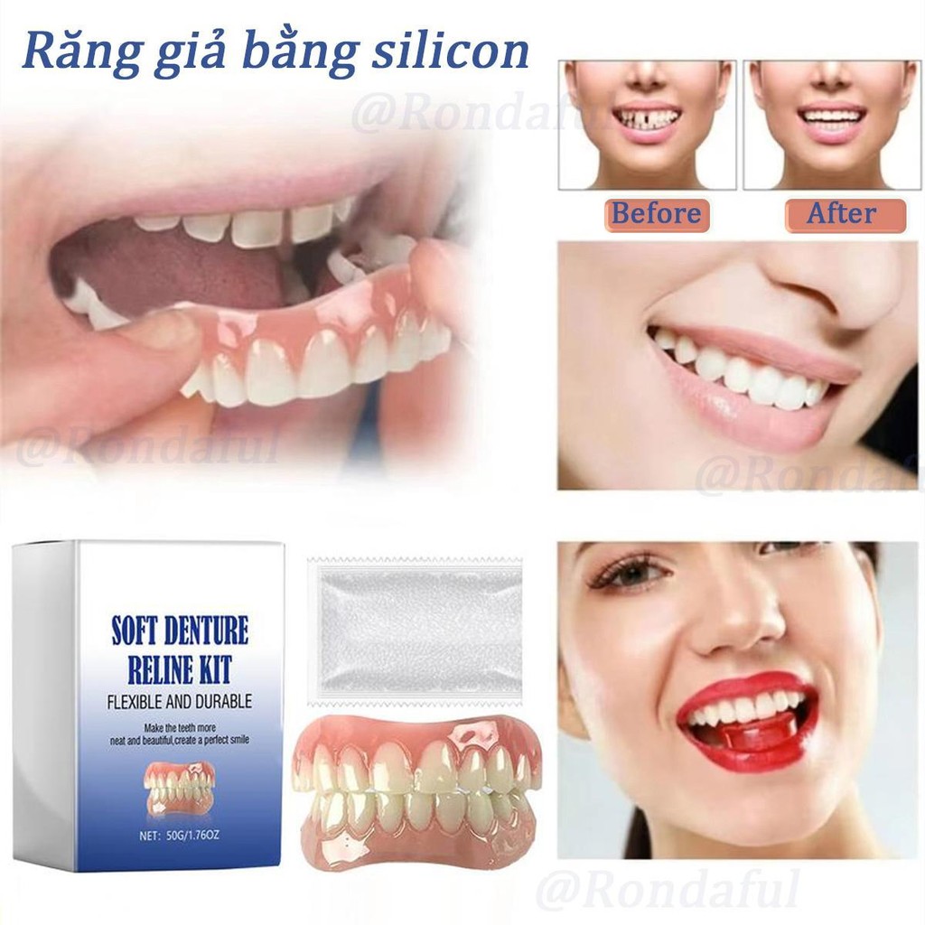 Bộ Răng Giả Mềm Răng Giả Silicon Lót Răng Giả Bộ Silicon Răng Giả Răng Thoải Mái Răng Chỉnh Nha Cho