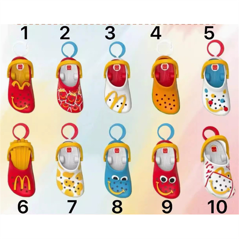 Mcdonalds Crocs Móc Khóa Crocs Happy Meal Mới 2024 Mcdo Crocs Móc Khóa Crocs Dép Mặt Dây Chuyền Móc 