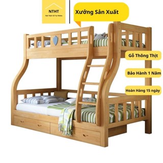 Giường tầng gỗ tự nhiên bền đẹp KT D200 x C160 x R120