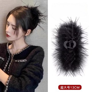  Kẹp Tóc Lông Vũ Nữ Kẹp Tóc Phụ Kiện Tóc Thời Trang 2024 Mới Sang Trọng Cá Mập Kẹp 