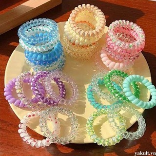 🎀 yakult 🎀2025 set 6 Dây buộc tóc vòng điện thoại bốn gói dành cho nữ có độ đàn hồi cao và dây buộc tóc không dính
