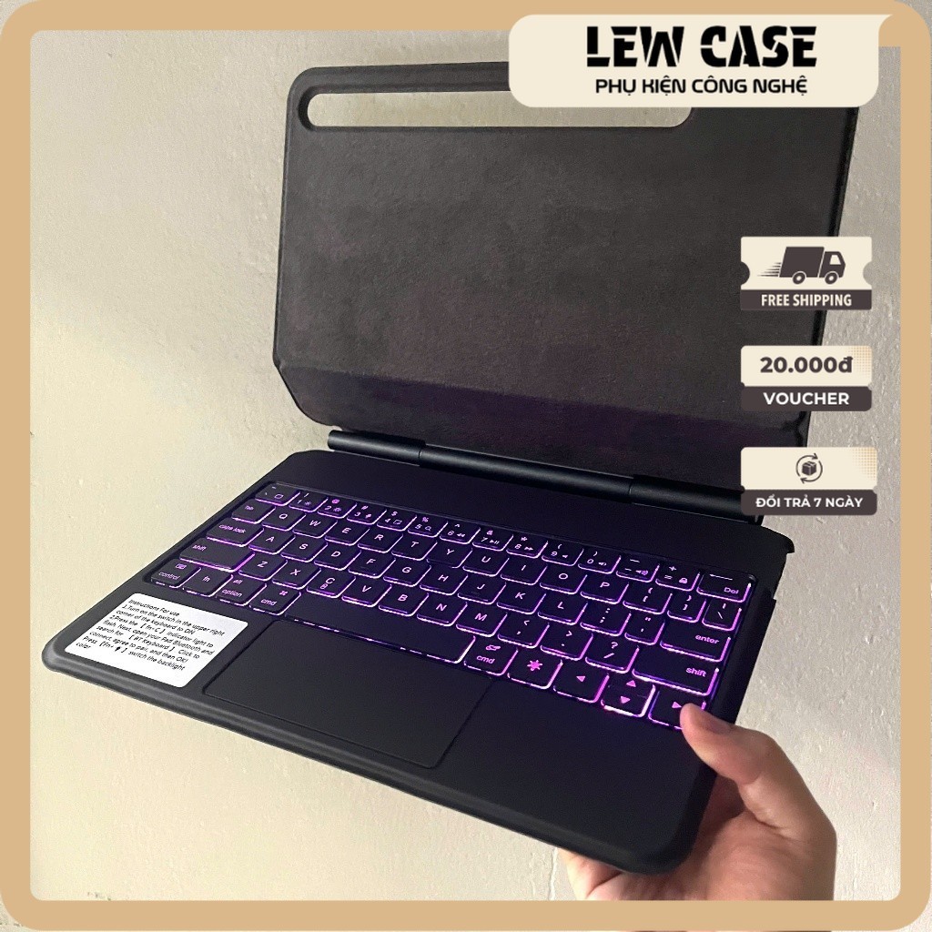 Magic Keyboard Bao da bàn phím magic keyboard OEM Samsung Tab S9 S9FE có trackpad đèn led phím 7màu