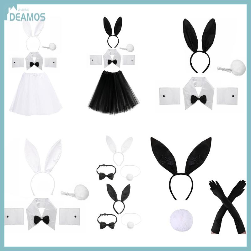 De Bunny Cosplay Đuôi Nơ Thỏ Đầu Trang Phục Phục Thỏ Phục Sinh Bộ Trang Phục