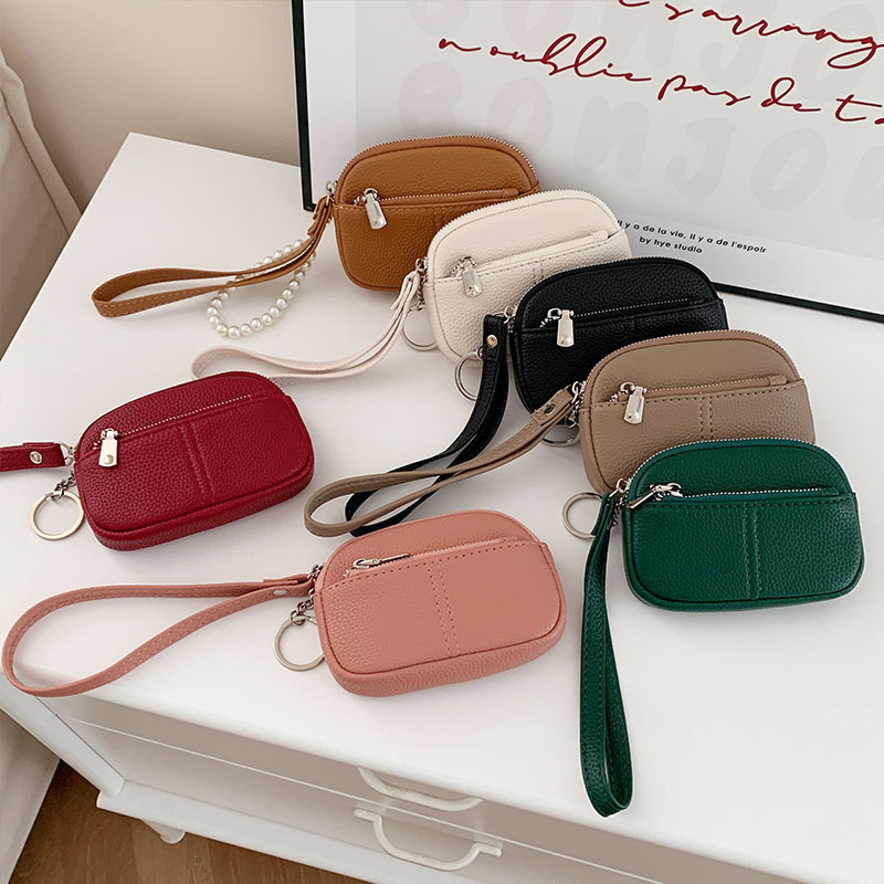 Thời Trang Đơn Giản Ví Nữ Di Động PU Cổ Tay Khóa Đồng Xu