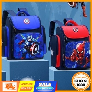 Balo chống gù đi học cho bé trai in hình người nhện batman, cặp sách bé trai đi học cấp 1 2 E105