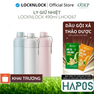  Bình giữ nhiệt LocknLock 490ml Chính hãng màu Pastel hiện đại có quai xách giữ nhiệt lâu LHC4267 - HAPOS HOF 