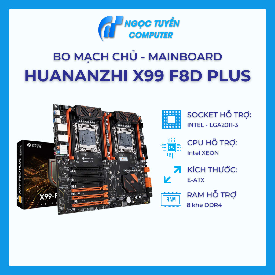 [FULL VAT] Mainboard Huananzhi X99 F8D PLUS Dual (Intel C612, Socket Intel LGA2011-3, E-ATX, 8x RAM 