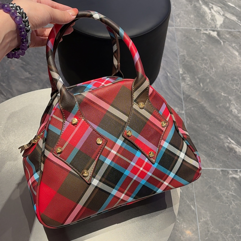 Vivienne Westwood Classic đa năng thanh lịch Saturn kiểm tra túi xách bowling
