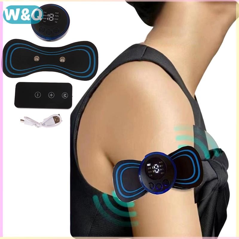 W & Q 1 Bộ Di Động EMS Cổ Cáng Máy Mát Xa Điện 8 Chế Độ Massage Cổ Tử Cung Miếng Dán Xung Kích Thích