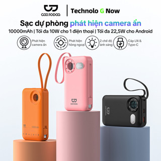 GOOJODOQ 10000mAh Có Dây PowerBank Phát Hiện Camera Sạc Nhanh Dung Tích Lớn An Toàn Di Động Loại C