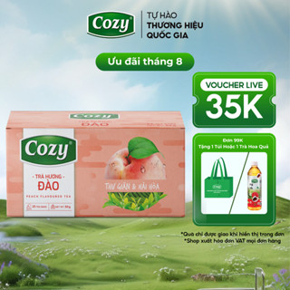Trà Hương Đào Túi Lọc Cozy Thanh Nhiệt Tươi Mát Thơm Rõ Hương Đào Tự Nhiên (25 túi lọc x 2gr)