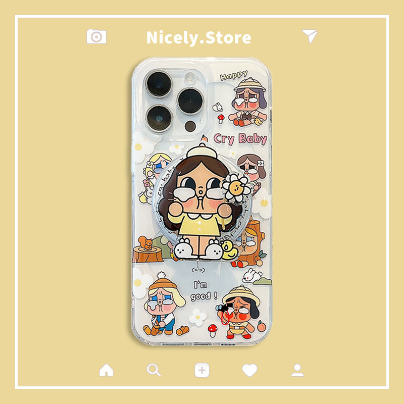 Phim Hoạt Hình Crybaby Lỗ Lớn IMD Ốp lưng Tương Thích Cho iPhone 17 16 15 14 Pro Max 13 Chống Bụi Bẩ