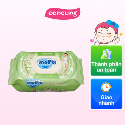 Khăn ướt em bé sạch khuẩn vệ sinh Molfix (100 miếng)