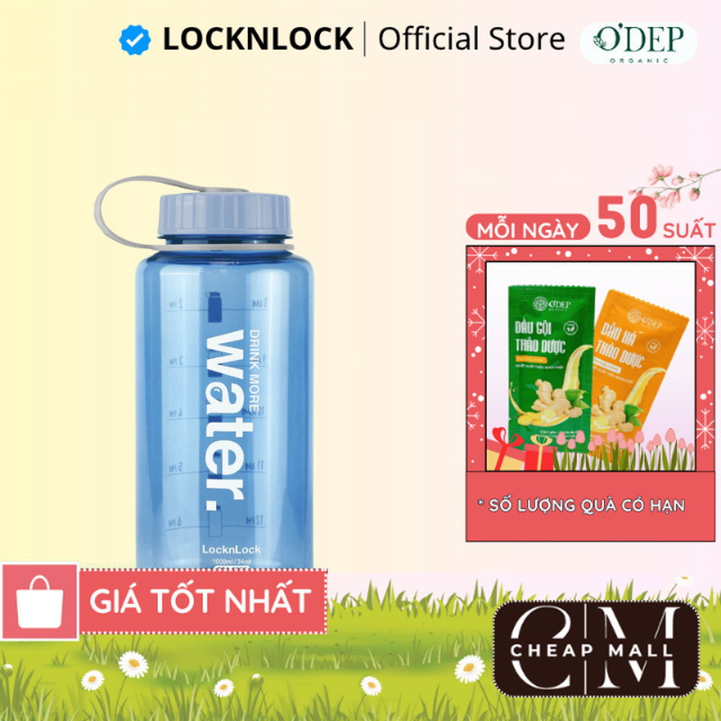 Bình nước LocknLock Helper Bottle 1L - Màu xanh dương Chính hãng  ABF610NBLU  - CHEAP CMO