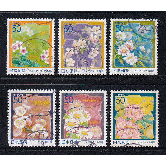 Bộ 6 Tem Bưu Chính Nhật Bản - Hoa Cận Kỳ | Japan - Kinki Flower 50yen 2006 R675 (6) | Used/CTO