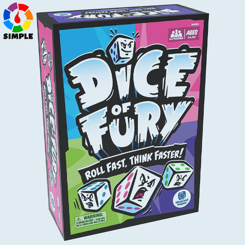 Educational Insights Dice of Fury - Fast-Paced Board Games for Adults, Teens, and Kids, Dice Games